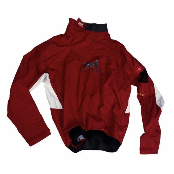 Mens Helly Hansen Red White Colorblock Race Smock Event Dry Inside Size XL